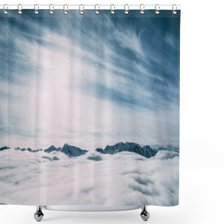 Personality  Peaks And Clouds Shower Curtains