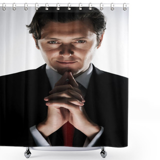 Personality  Portrait Of A Sly Man Shower Curtains