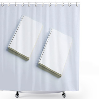 Personality  Empty Photorealistic Mock-up Notebook On A Light Gray Background, 3d Illustration. Shower Curtains
