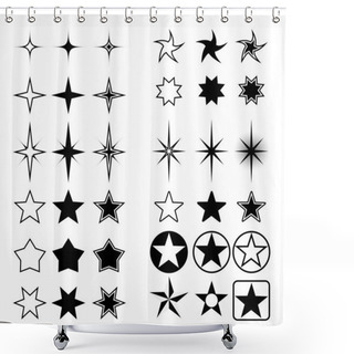 Personality  Star Shapes Collection Shower Curtains