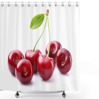 Personality  Sweet Cherry With Leaf Shower Curtains
