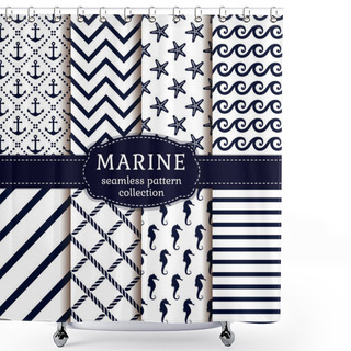 Personality  Sea And Nautical Patterns Set. Shower Curtains