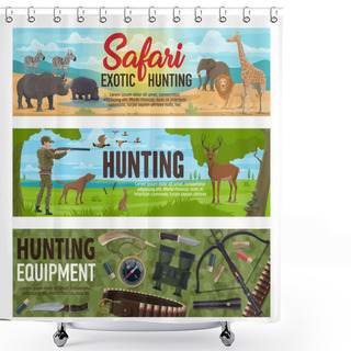 Personality  African Safari And Forest Hunting Sport Shower Curtains