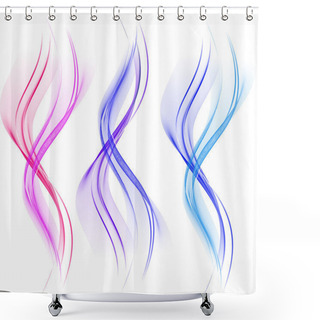 Personality  Abstract Waves On Wait Background Shower Curtains