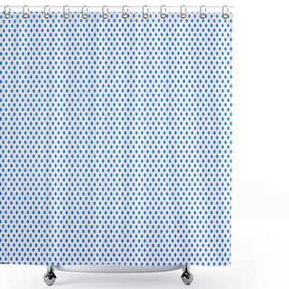 Personality  Blue Polka Dot Pattern On White Background Shower Curtains