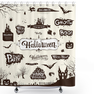 Personality  Happy Halloween Day Silhouette Collections Design Shower Curtains