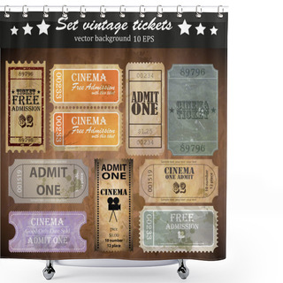 Personality  Set: Tickets In Different Styles Shower Curtains