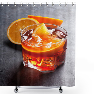 Personality  Negroni Cocktail In Glass Shower Curtains