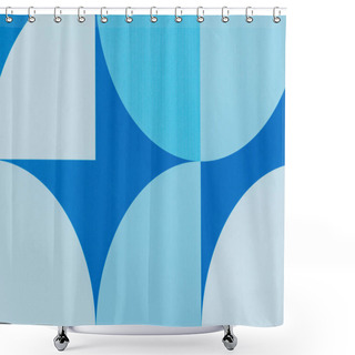 Personality  Abstract Blue And Grey Geometric Background Shower Curtains