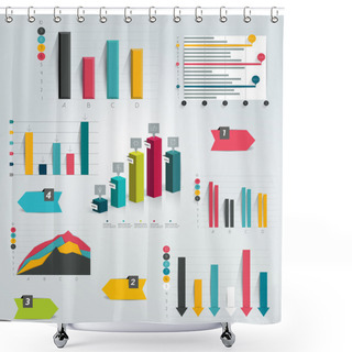 Personality  Big Set Of Infographic Charts. Vector. Shower Curtains