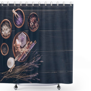 Personality  Spa Treatment With Dried Lavender Flowers  Shower Curtains