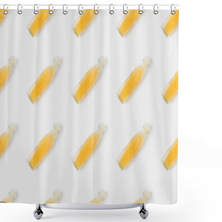 Personality  Pattern Of Apple Cider Bottles On White Surface Shower Curtains