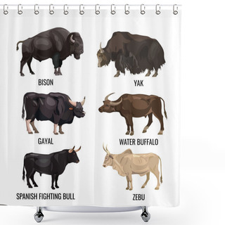 Personality  Cattle Bulls Set Shower Curtains