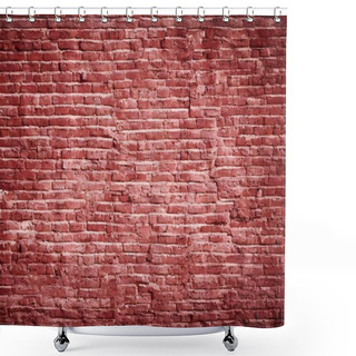 Personality  Old Wall Background With Red Brick And White Bricks Shower Curtains