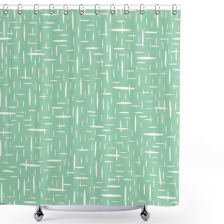 Personality  Hand Drawn Basket Weave Design In Random Geometric Layout. Seamless Vector Pattern On Mint Green Background. Great For Wellbeing, Cosmetic, Food Products, Summer, Packaging, Stationery, Texture Shower Curtains