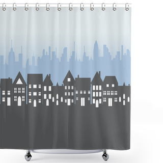Personality  Suburban Homes At Night Shower Curtains