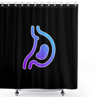 Personality  Acid Blue Gradient Vector Icon Shower Curtains