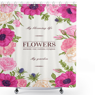 Personality  Floral Background In Pastel Colors Shower Curtains