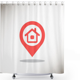 Personality  House Location Pointer Simple Icon Shower Curtains