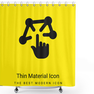 Personality  3d Modeling Minimal Bright Yellow Material Icon Shower Curtains