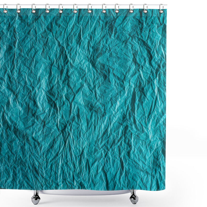 Personality  Blue Paper Shower Curtains