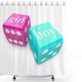 Personality  Roll The Dice - Deliver Boy Or Girl Baby In Pregnancy Shower Curtains