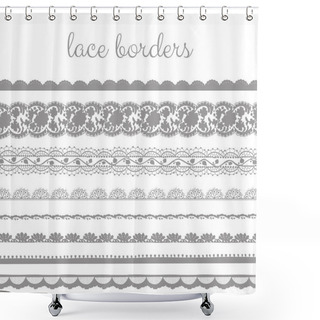 Personality  Gray Lace Borders Shower Curtains