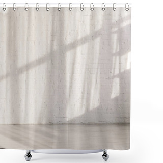 Personality  Sunlight And Shadows On Brick Wall In Empty Yoga Studio  Shower Curtains