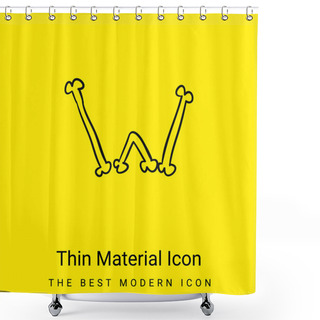 Personality  Bones W Outlined Letter Of Halloween Typography Minimal Bright Yellow Material Icon Shower Curtains