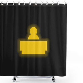 Personality  Boss Yellow Glowing Neon Icon Shower Curtains