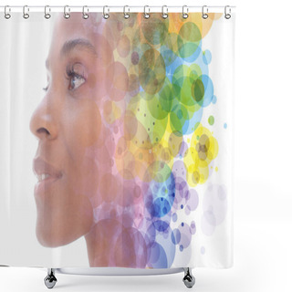 Personality  Paintography. A Portrait Combined With A Painting Shower Curtains