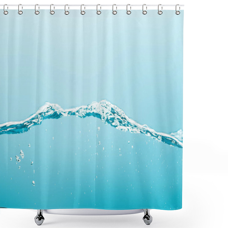 Personality  pure water with splash and bubbles on blue background shower curtains
