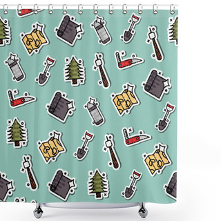 Personality  Boy Scouts Concept Icons Pattern Shower Curtains