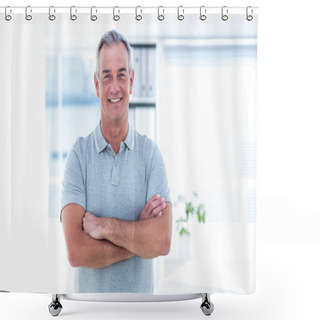 Personality  Masseur With Arms Crossed Shower Curtains