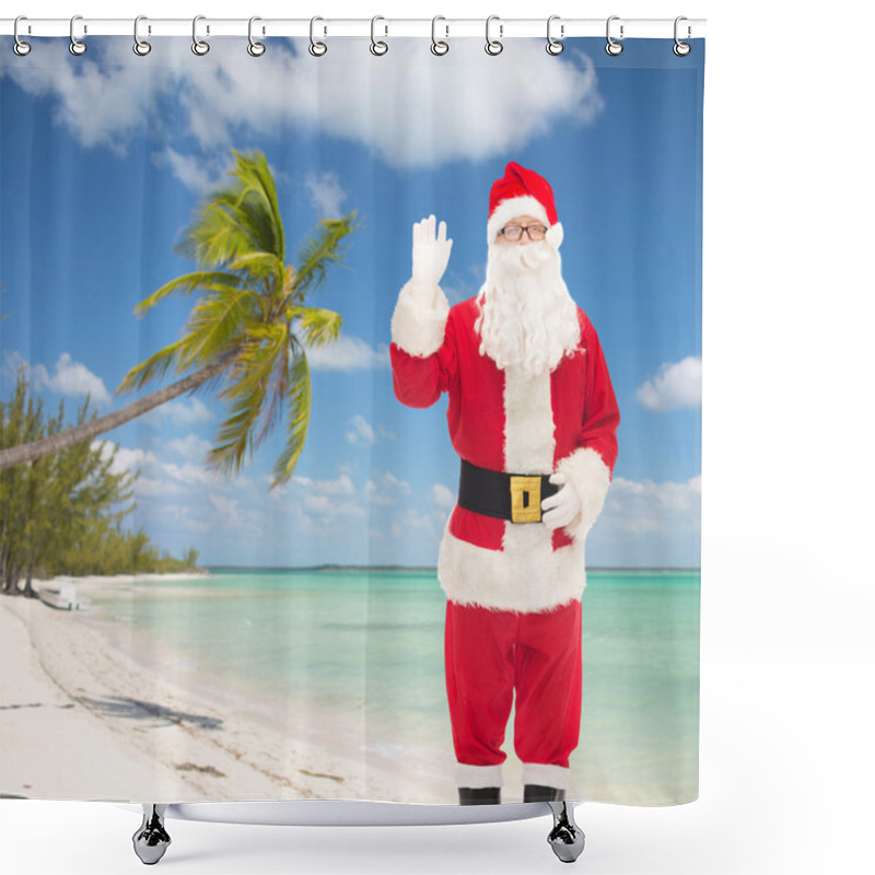 Personality  Man In Costume Of Santa Claus Shower Curtains