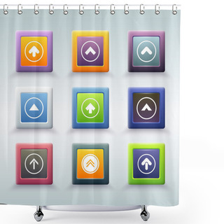 Personality  Web Button With Arrow Icons Shower Curtains
