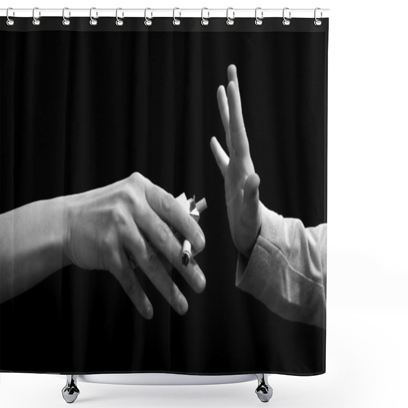 Personality  Hands Of Mother And Child And Cigaretts Shower Curtains