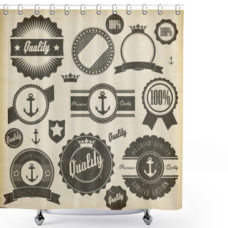 Personality  Vintage Premium Quality Labels Shower Curtains