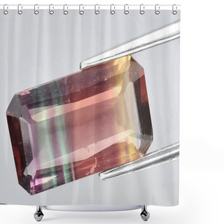 Personality  Natural Multi Color Fluorite Gem On Background Shower Curtains