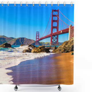 Personality  San Francisco Golden Gate Bridge Marshall Beach California Shower Curtains
