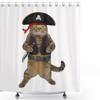 Personality  Cat Pirate 1 Shower Curtains
