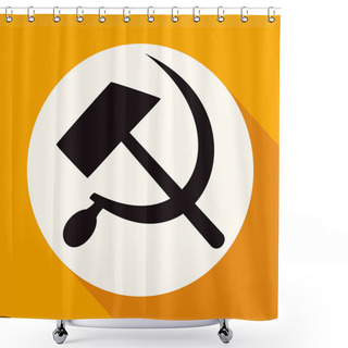 Personality  Icon Of Socialist Symbol, Sickle, Hammer Shower Curtains