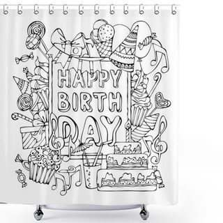 Personality  Happy Birthday Background. Shower Curtains