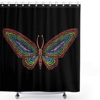Personality  Vector Logo Butterfly For Tattoo Or T-shirt Design Or Outwear Shower Curtains