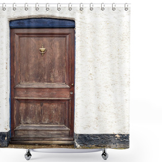 Personality  Old Brown Wooden Door Entrance Shower Curtains