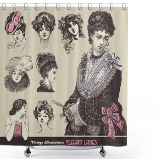 Personality  Vintage Ladies Shower Curtains