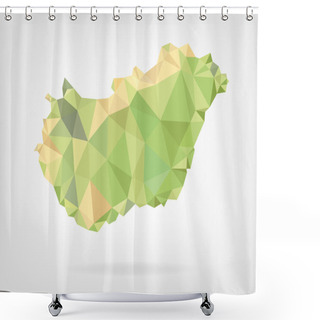 Personality  Low Poly Map Of Hungary Shower Curtains