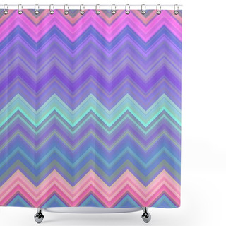 Personality  Holographic Chevron Zigzag Pattern Background. Holography Iridescent. Shower Curtains