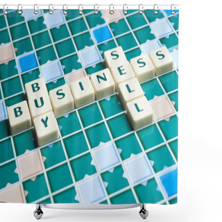 Personality  Business Word Made By Letter Pieces Shower Curtains