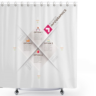 Personality  Modern Infographic Template For Business Shower Curtains